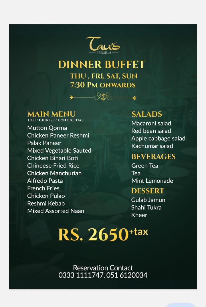 Buffet Menu